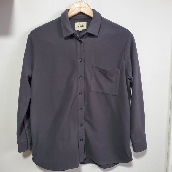 MADEWELL MWL Fleecelayer Shirt Jacket Shacket Button Down Grey Women's Small - Picture 2 of 14